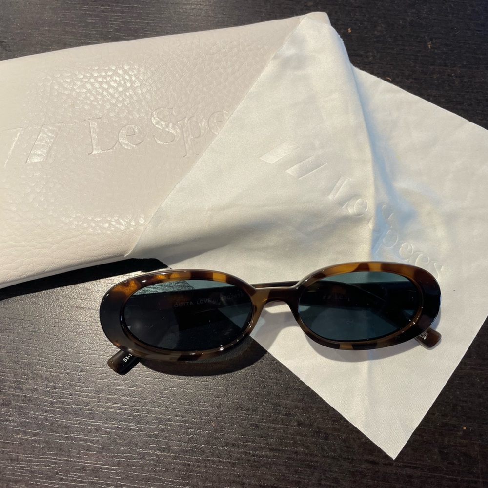 Le Specs Brown Oval Sunglasses